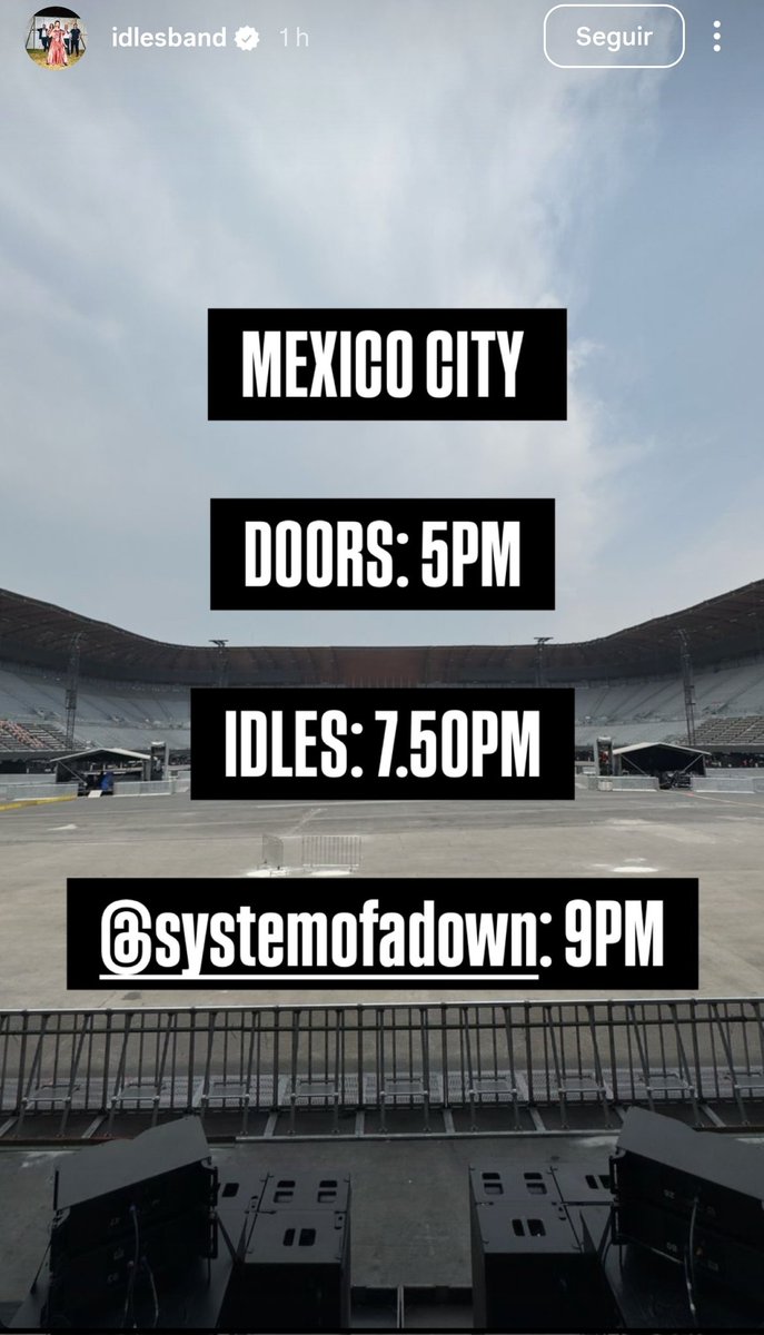 ThaWake's tweet photo. Horarios System of a Down estadio GNP Seguros 
*Puertas 6pm 

Compartido por @idlesband https://t.co/md0kIsX5CX