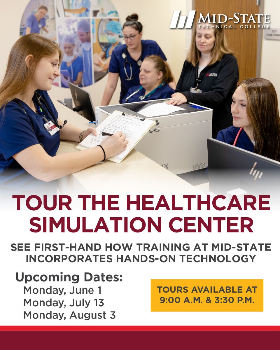 FollowMSTC's tweet photo. Interested in any of our health programs?

Join us for a tour of the Healthcare Simulation Center and experience live demonstrations with high-fidelity simulators, the Anatomage Table, and other state-of-the-art healthcare technology. https://t.co/j5lePbIRE6