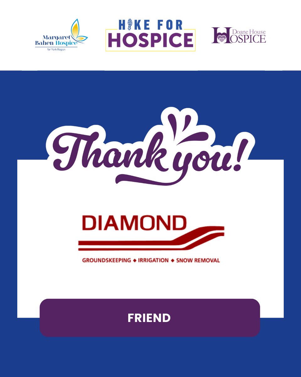 MBahenHospice's tweet photo. Thank you to our Friend Sponsors for supporting this year’s Hike for Hospice:

IEWC Global Solutions
Peaceful Transition York
Diamond Groundskeeping Services

Your generosity helps bring comfort and care to families in our community. 💜 https://t.co/dE5CsGAlfM