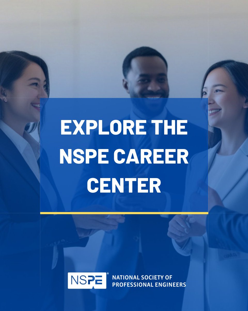 NSPE's tweet photo. The NSPE Career Center is updated regularly with engineering roles across disciplines and experience levels. Browse current openings, upload your resume, and apply to open positions that actually match what you’re looking for.

➡️ Explore opportunities : https://t.co/vn5WeNW9nH https://t.co/Lbz6K2y1D1