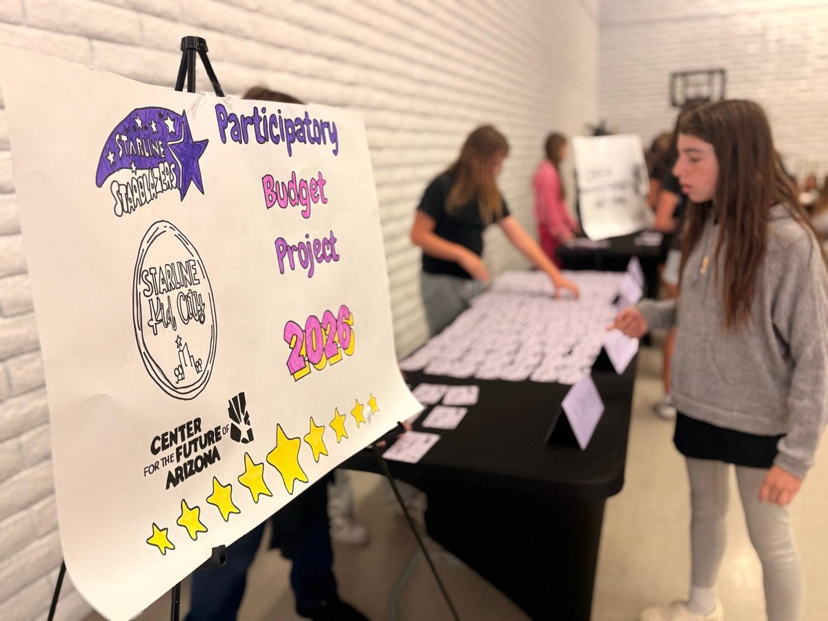 arizonafuture's tweet photo. Proud to celebrate another school year of empowering future generations of Arizonans through School Participatory Budgeting. ✅ Take a look at the Vote Days in action. Winning projects ranged from cafeteria window wraps to new gym and recess equipment. https://t.co/wQcnsPOYxo