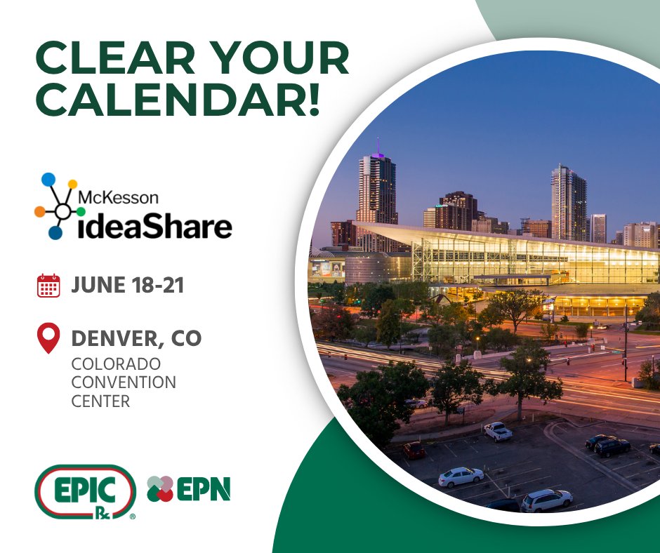 EPICRx's tweet photo. Will we see you in Denver? We are less than a month away from @McKesson ideaShare🌄 Visit our booth #729 and enjoy a refreshing, dirty soda🥤#MckessonIdeaShare2026 #EPICRx #EPICPharmacyNetwork https://t.co/4TH5WMwuUq
