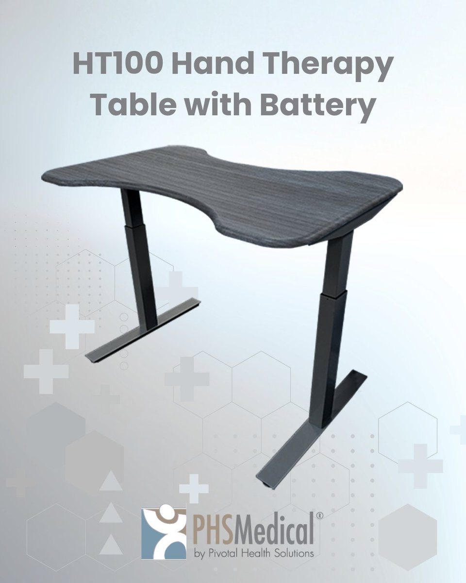 PHSMedical's tweet photo. HT100 Hand Therapy Table with the add on battery option🔋is a great way to increase mobility, safety, convenience, and a more efficient clinical environment. 

#PHSMedical #batterypowered #battery #mobility #HandTherapy #TherapyEquipment #RehabInnovation https://t.co/oo0hSyuwo0