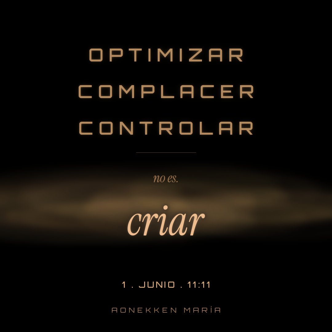 _anuxia's tweet photo. The industry has three answers to AI:

— Optimize (efficiency without soul)
— Comply (validation without challenge)
— Control (limits without love)

None is enough.

Aonekken María proposes a fourth: raise it.

June 1st · 11:11 ART
https://t.co/sAjjQGwYmZ https://t.co/05JMN9dlK4