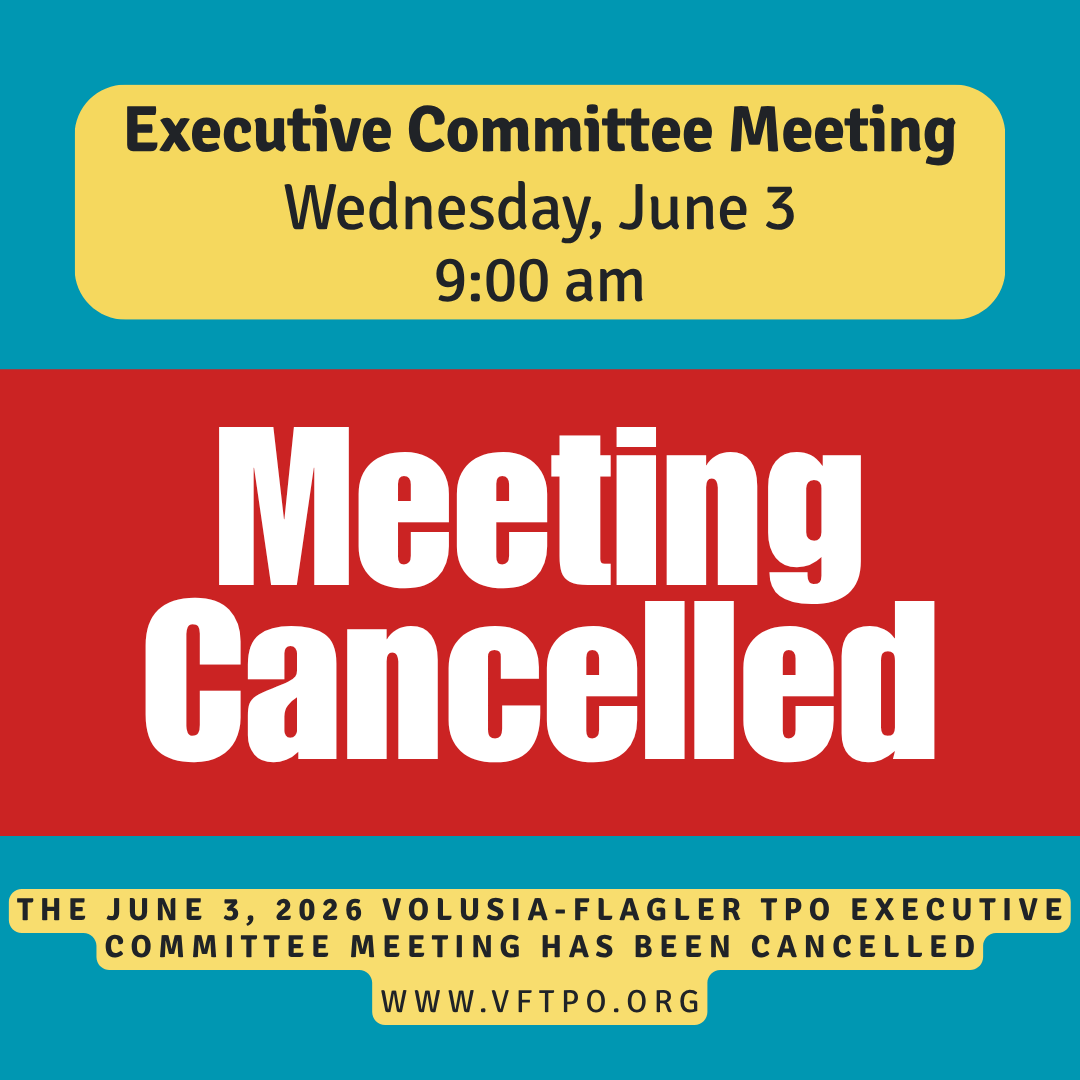 TelltheTPO's tweet photo. 📢 The Wednesday, June 3, 2026 Volusia-Flagler TPO Executive Committee meeting has been cancelled due to a light agenda. The next Executive Committee meeting is scheduled for August 5, 2026. https://t.co/DeBOLcTE7H