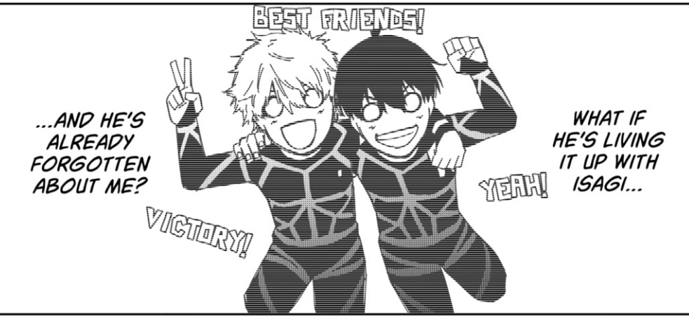 as_ziii's tweet photo. Reo my boy i love your delusional self so much but that's literally the top 10 things that never happened 😭?? 

Isagi almost went bald when he was alone with nagi 😭🙏 https://t.co/uVz7UqYKU2