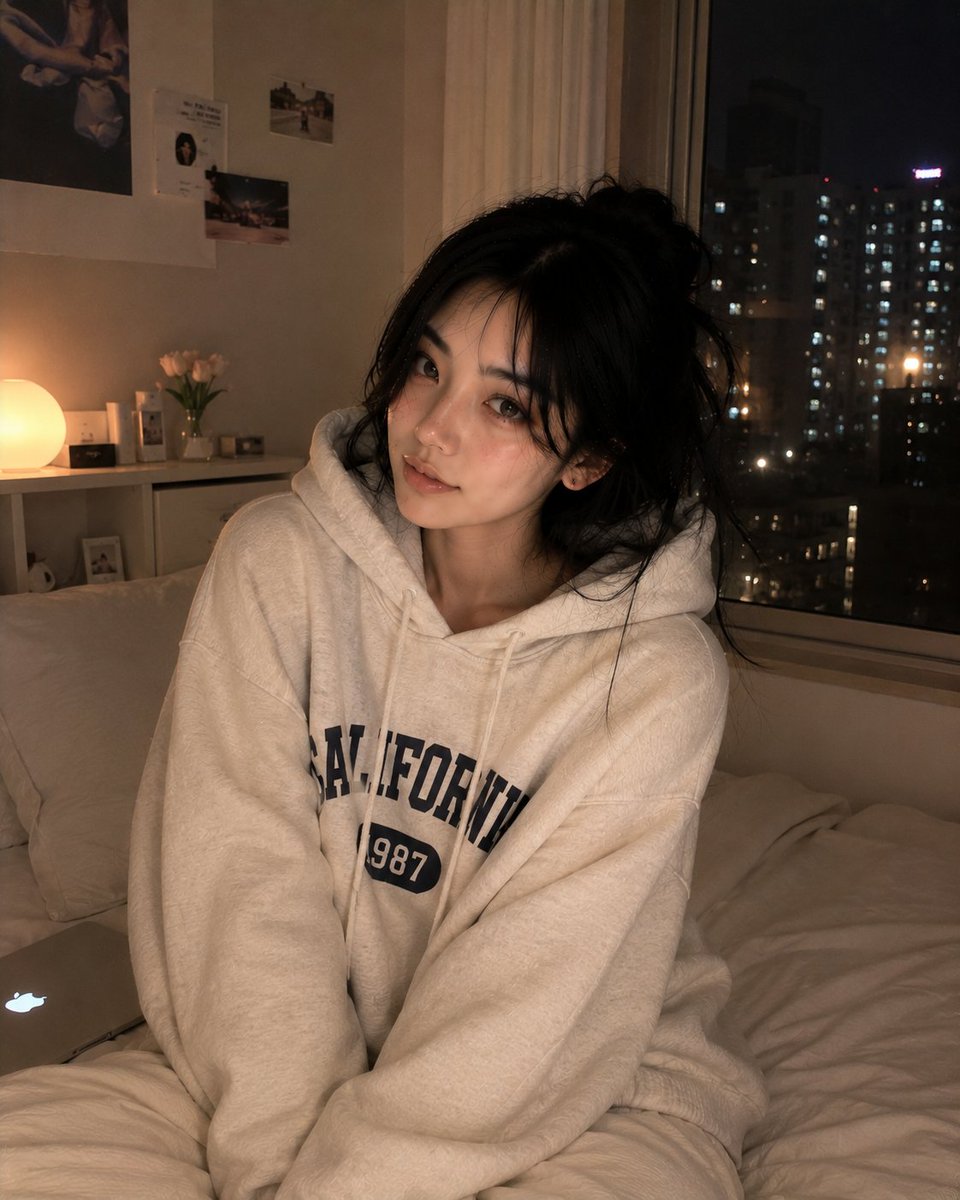 Cozy Korean Bedroom Portrait