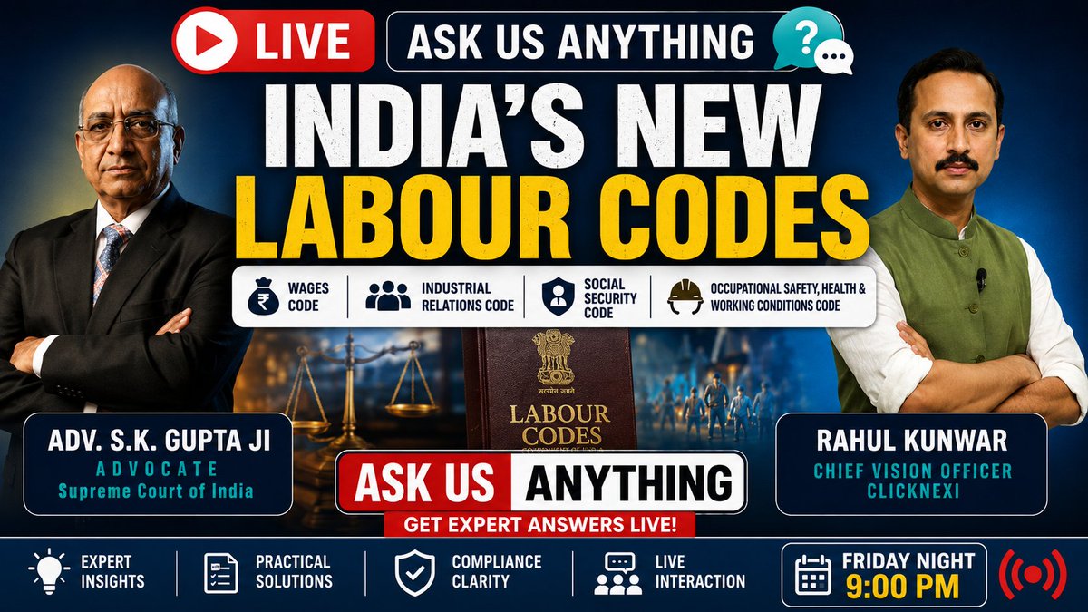 time_rahul's tweet photo. Check out the latest article in my newsletter: India’s Biggest Labour Code LIVE Q&amp;A | Friday Night Special https://t.co/e0Vmu5q4UJ via @LinkedIn https://t.co/Hk2uzPyIzt