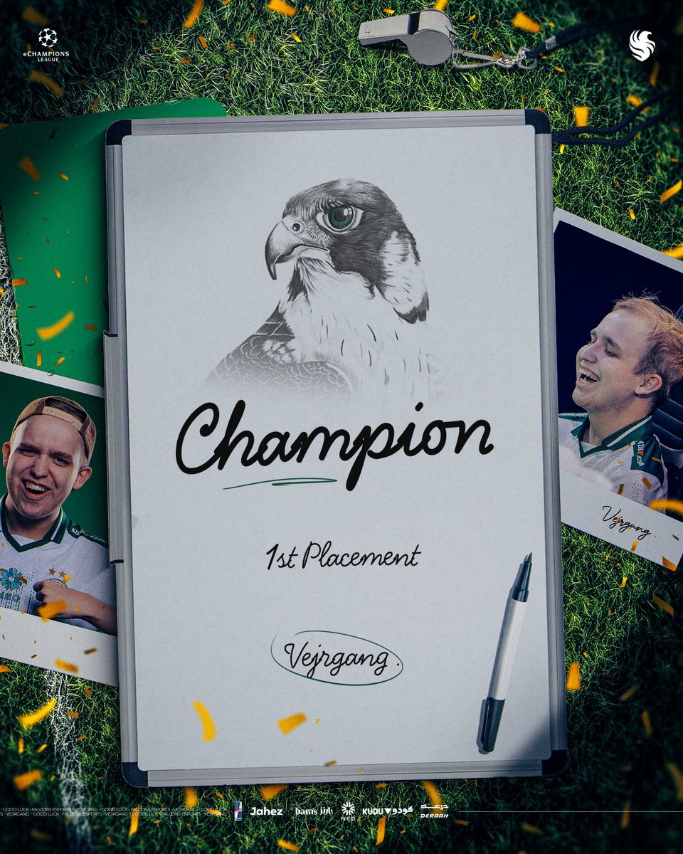 FalconsEsport's tweet photo. He's won them all 🥶. Vejrgang is your #eChampionsLeague Champion 

الأسـطـورة يـهـيـمـن 👑! صقرنا @FLC_Vejrgang بطل دوري أبطال أوروبا للعبة EA FC26 🦅🏆

#FalconsAreHere https://t.co/Ott6PsQI7g