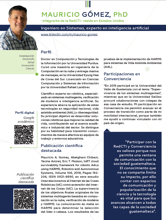 RedCTI_GT's tweet photo. ¡Estamos organizando Converciencia 2026! 🌎🔬

Hoy destacamos a Mauricio Alejandro Gomez Morales, quien investiga en inteligencia artificial y reside en Estados Unidos.

Comparte tu historia a través de: https://t.co/ZOpKNU3LDa

🗓️ Cierre: 29 de mayo
✉️ redctiguatemala@gmail.com https://t.co/aZNiXCV5We
