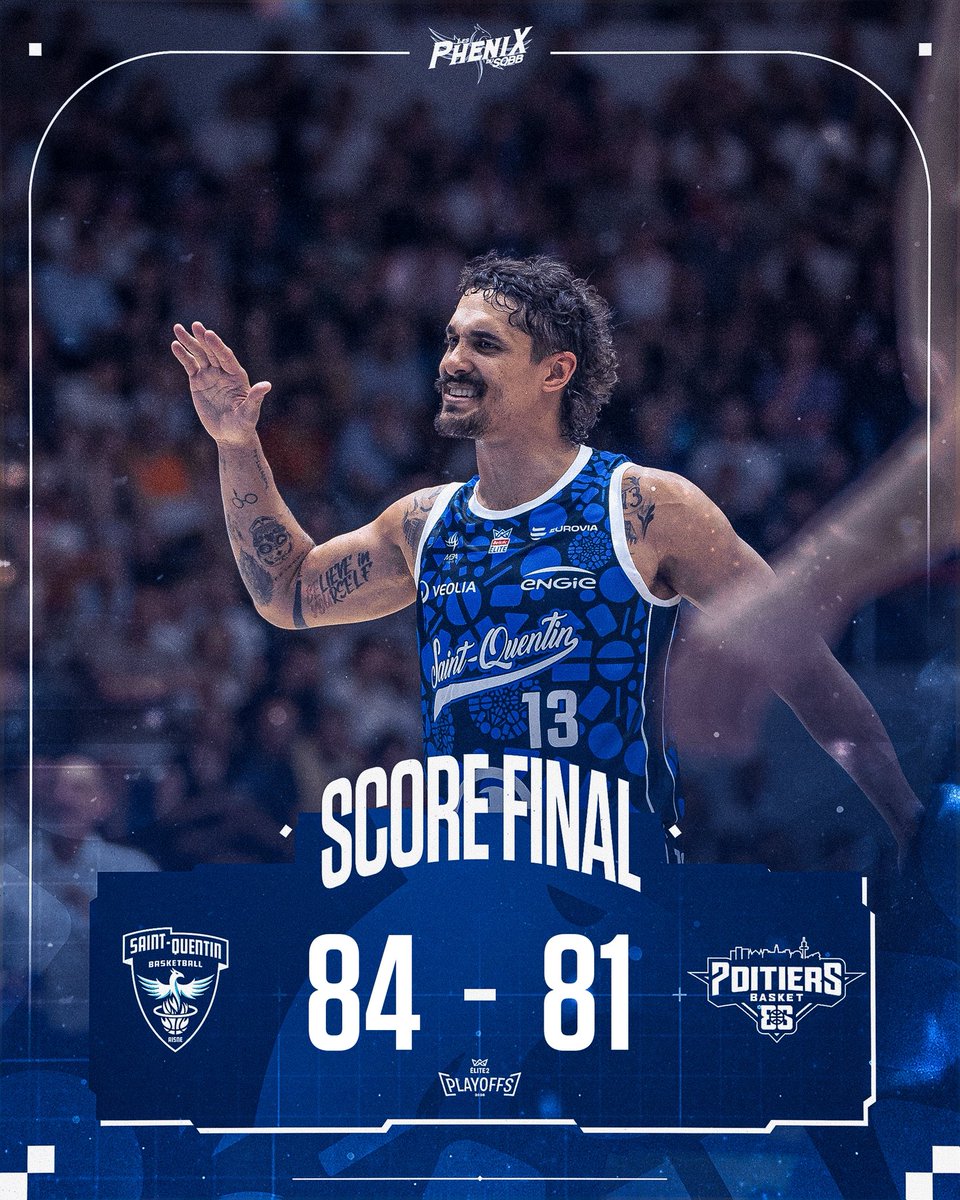SQBB_Officiel's tweet photo. 𝐋𝐚 𝐫𝐞𝐯𝐚𝐧𝐜𝐡𝐞 𝐞𝐬𝐭 𝐩𝐫𝐢𝐬𝐞 😤

Le SQBB s’impose ce soir face à Poitiers, porté par une salle en fusion 🌋

Tout se jouera ce dimanche, de retour à Saint-Éloi 👊

#Ensemble https://t.co/27xTuD2HEh