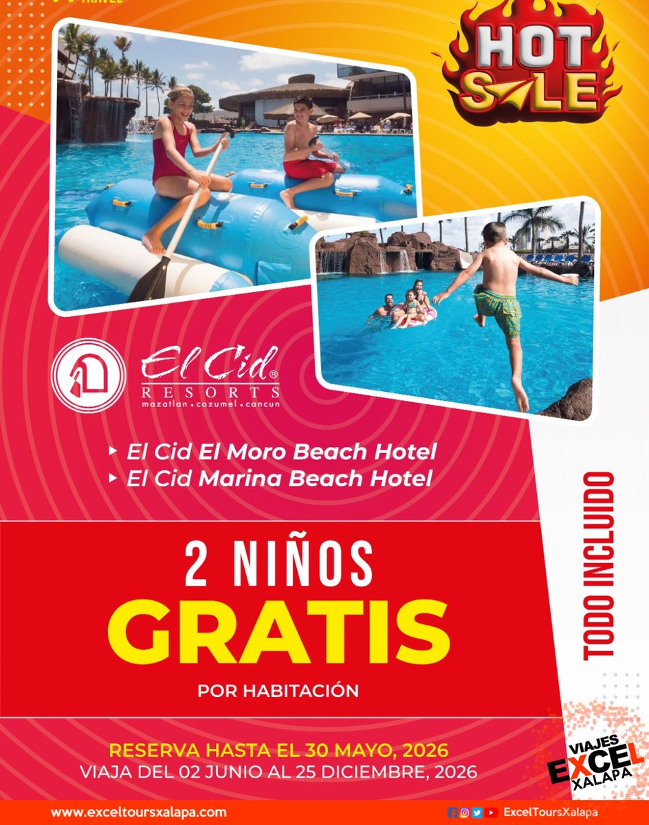 ExcelToursXal's tweet photo. ¿Maletas listas? 🧳 
Las mejores tarifas del año están aquí. 
¡Reserva hoy con descuentos de locura solo por el HOT SALE! 📢🌅⚡
➡️ https://t.co/YFDO6LxTTP

#Hotsale #Viajes #Xalapa #Veracruz #Coatepec #Xltours https://t.co/1ik575v1A5
