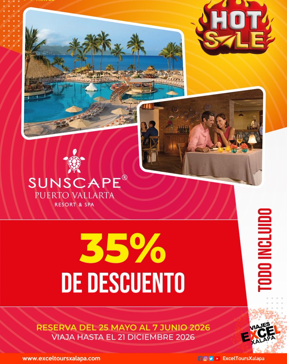 ExcelToursXal's tweet photo. ¿Maletas listas? 🧳 
Las mejores tarifas del año están aquí. 
¡Reserva hoy con descuentos de locura solo por el HOT SALE! 📢🌅⚡
➡️ https://t.co/YFDO6LxTTP

#Hotsale #Viajes #Xalapa #Veracruz #Coatepec #Xltours https://t.co/1ik575v1A5