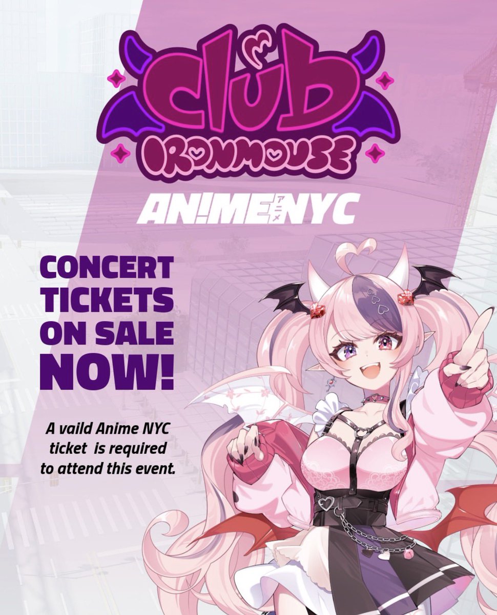 DnGrem's tweet photo. Ayy bought a ticket to Ironmouse concert at AnimeNYC this year. (I also had to buy a Thursday badge since I only had Friday-Sunday lol) https://t.co/RFUdRio712