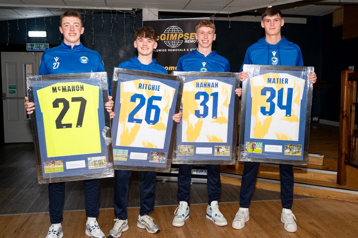 bangorfc's tweet photo. 🏆 The club had the first of our Academy awards last weekend, with the senior phase (NIFL U16, NIFL U18 and U20s) attending the social club for their end of season awards dinner.

Special mention to Blake Matier, Lawton McMahon, Joshua Ritchie and Daniel Hannan, who were presented with their first team shirt from the 2025/2026 season. The four lads were debutants for the first time and provide further evidence of the fantastic pathway that exists at Bangor Football Club

📸 https://t.co/jXS9ltPLMG

🟡🔵