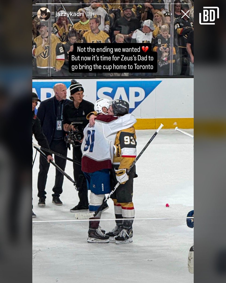 BarDown's tweet photo. Nazem Kadri's cat congratulated Kadri's former teammate, Mitch Marner, and wants to see him bring the cup back to Toronto 🙌

(via: IG/jazzykadri) https://t.co/P0UcClWnEb