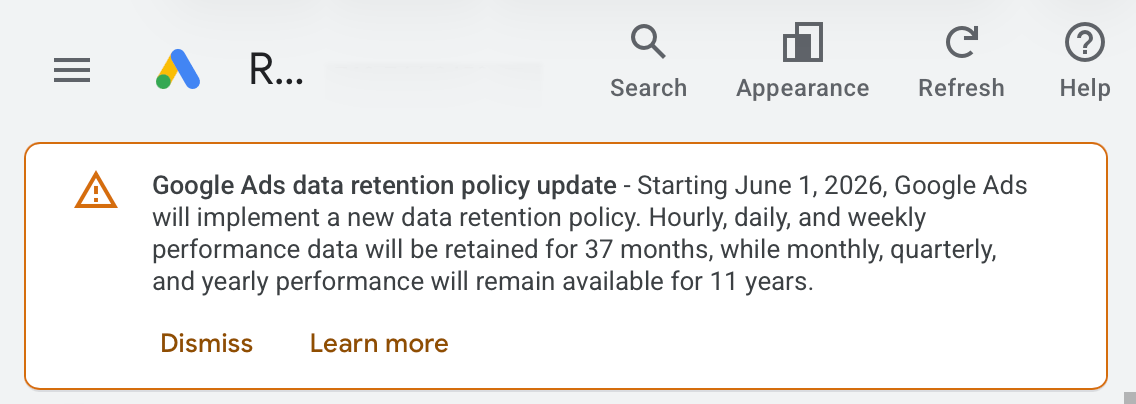rustybrick's tweet photo. Google Ads to delete shorter term performance data starting June 1st based on new data retention policy https://t.co/eQSJ7PayaS https://t.co/roXtilQMrN