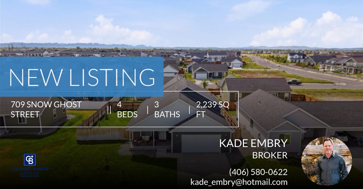 KadeEmbry's tweet photo. 📍 New Listing 📍 Take a look at this fantastic new property that just hit the market located at 709 Snow Ghost Street in Belgrade. Reach out here or at (406) 580-0622 for more information https://t.co/v99gf1BS8k https://t.co/CvlZZ06q7f