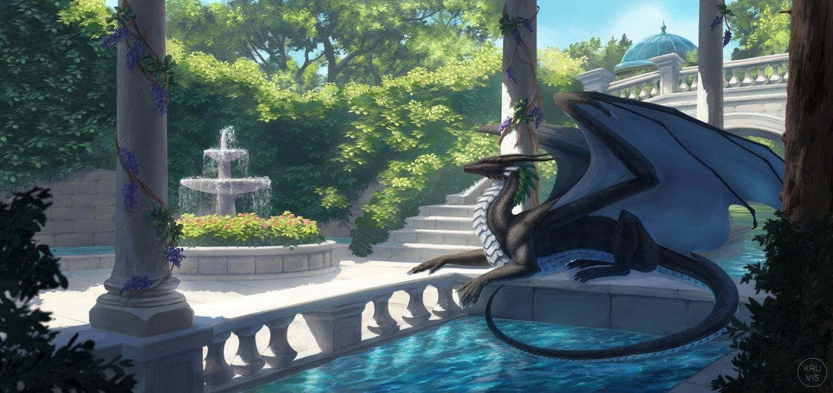 kruvis_art's tweet photo. Relaxing in the garden YCH https://t.co/FBhqcDYzou