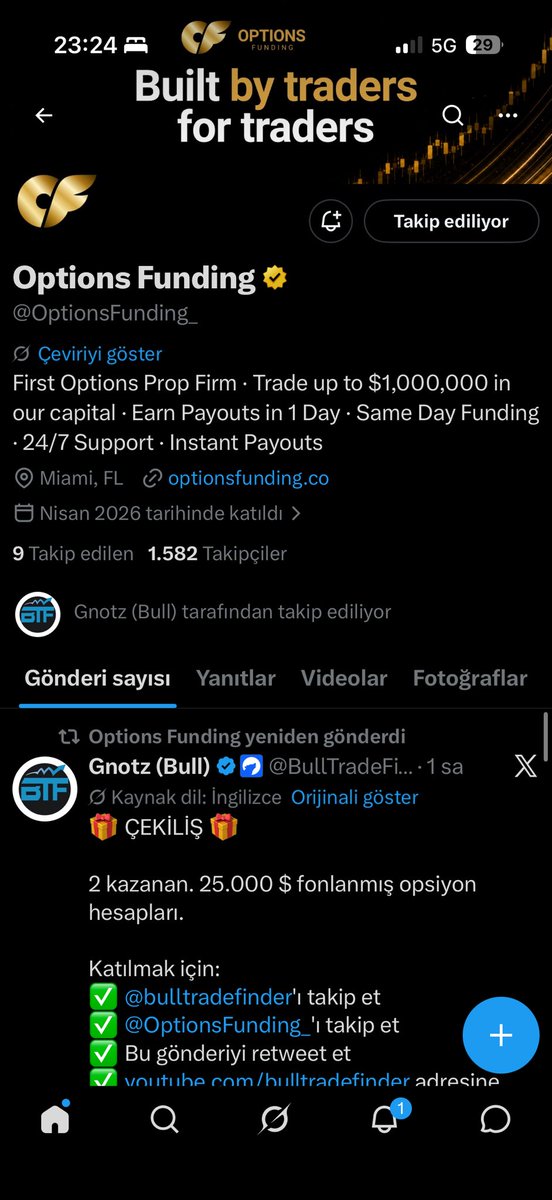 ISK2635's tweet photo. @BullTradeFinder @OptionsFunding_ DONE https://t.co/JHNIO0k7Te