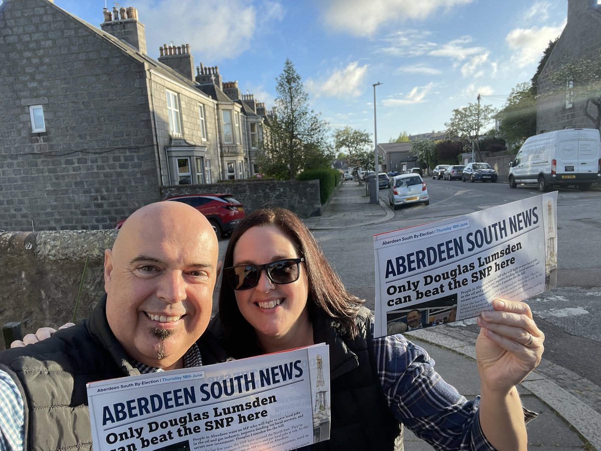 RickyJBrooks's tweet photo. This route was Deja vu. Same streets 3 weeks apart, but this time for future @Conservatives MP  @DLumsden_MSP with my bestie @RickyJsWife 
#OilandGas 
#VoteConservative https://t.co/AIKGqJjHE2
