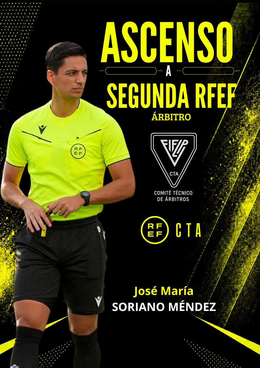 ctafiflp's tweet photo. 🔝⚽ | Nuestro colegiado José María Soriano Méndez asciende a Segunda Federación 👏

🔗 https://t.co/0Z8FuzbHhj https://t.co/Pm5mk5LIK5