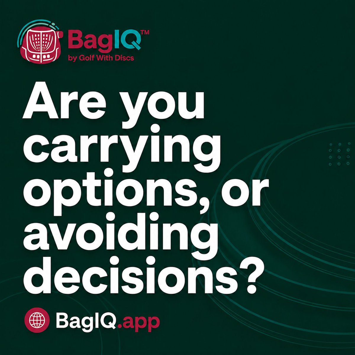 GolfWithDiscs's tweet photo. Are you carrying options, or avoiding decisions? BagIQ helps you see what each disc is actually doing. Free, no account needed. #discgolf #BagIQ https://t.co/jhEjlG5OGq https://t.co/COqxCEVAHK