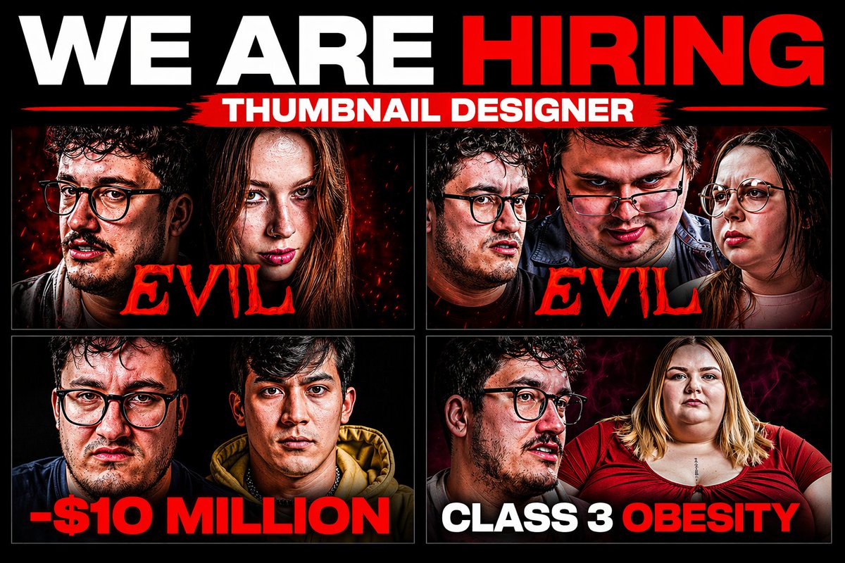 sircalebhammer's tweet photo. FINANCIAL AUDIT IS HIRING A THUMBNAIL DESIGNER!!

We are looking for the best of the best thumbnail designers out there to join our team.

Reply to this post with:
• Portfolio/examples of your work
• Email
• Timezone you reside in
...and we'll get in touch!

YOU COULD BE MAKING THUMBNAILS FOR THE #1 FINANCE PODCAST ON YOUTUBE!!!