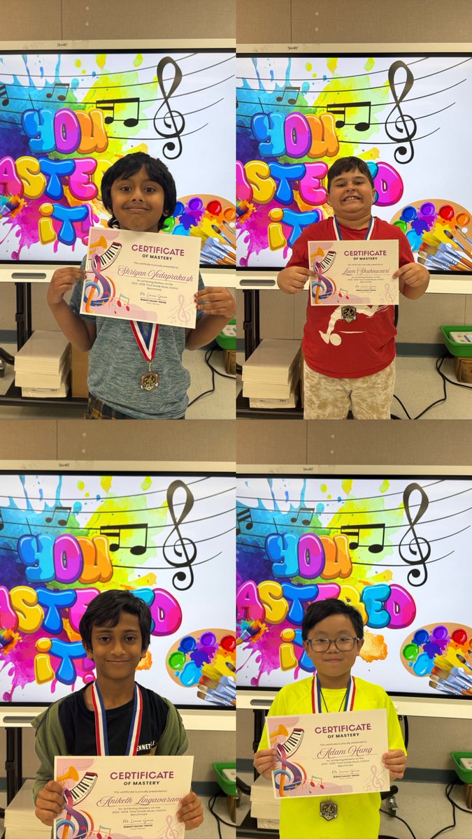 ArtwithmsZ's tweet photo. Today we celebrated our 3rd grade students for mastering their Music District Benchmark! 🎶🏆 We are so proud of their hard work and dedication — and a huge congratulations to one student who earned a PERFECT score! 🌟👏 @FdmBolden @BBE_Bullfrogs https://t.co/Oh7Sfv4vWC