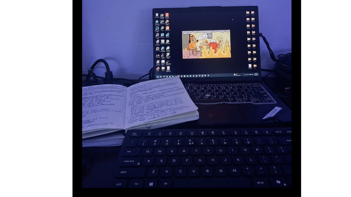 raone9334's tweet photo. Late nights, messy notes, and quiet goals nobody hears about. 💻📖

#StudyMode #TechLife #LateNightGrind #Learning #DeskSetup #Productivity #CodingLife #SelfImprovement #WorkInProgress #Focus https://t.co/SCg1X59qh8