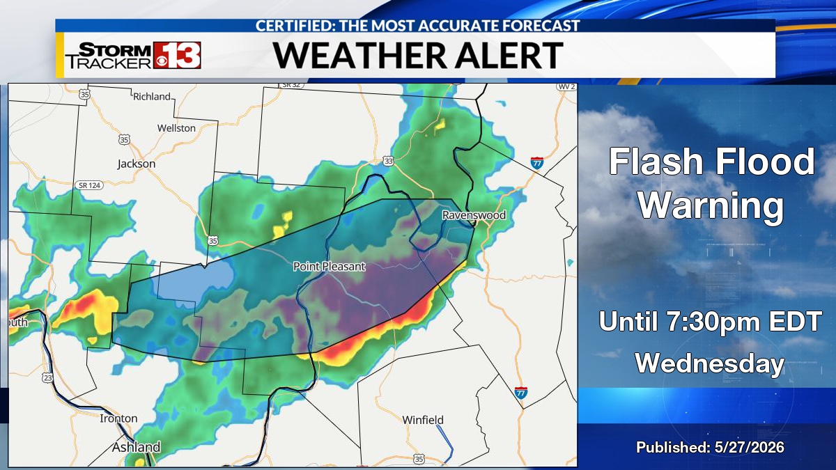 StormTracker13's tweet photo. From StormTracker13 Flash Flood Warning for Jackson and Mason County in WV until 7:30pm EDT Wednesday. Details:https://t.co/RXLoVHp8Rj #wvwx https://t.co/nyZkmmyBaz