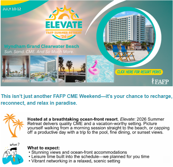 _FAFP's tweet photo. Take a Peek at Your Elevate: 2026 Summer Retreat Destination

This is your summer retreat—don’t miss the chance to secure your room at the picturesque, ocean-front Wyndham Grand Clearwater Beach! Discounted room rates available in the FAFP room block with resort fee included from $329 through Monday, June 8, at 5:00 PM ET. Visit https://t.co/R1Yr2Ythj5 to register now.

#FAFP #fafpelevate26 #familymedicine #familyphysicians #BeachVacation