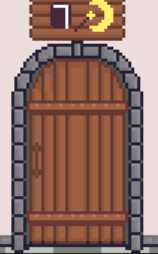 ARocnus's tweet photo. He pasado más tiempo del que me gustaría admitir diseñando una puerta para uno de los edificios de mi juego.  #pixelart #RPGMaker https://t.co/LQKHnttPVS