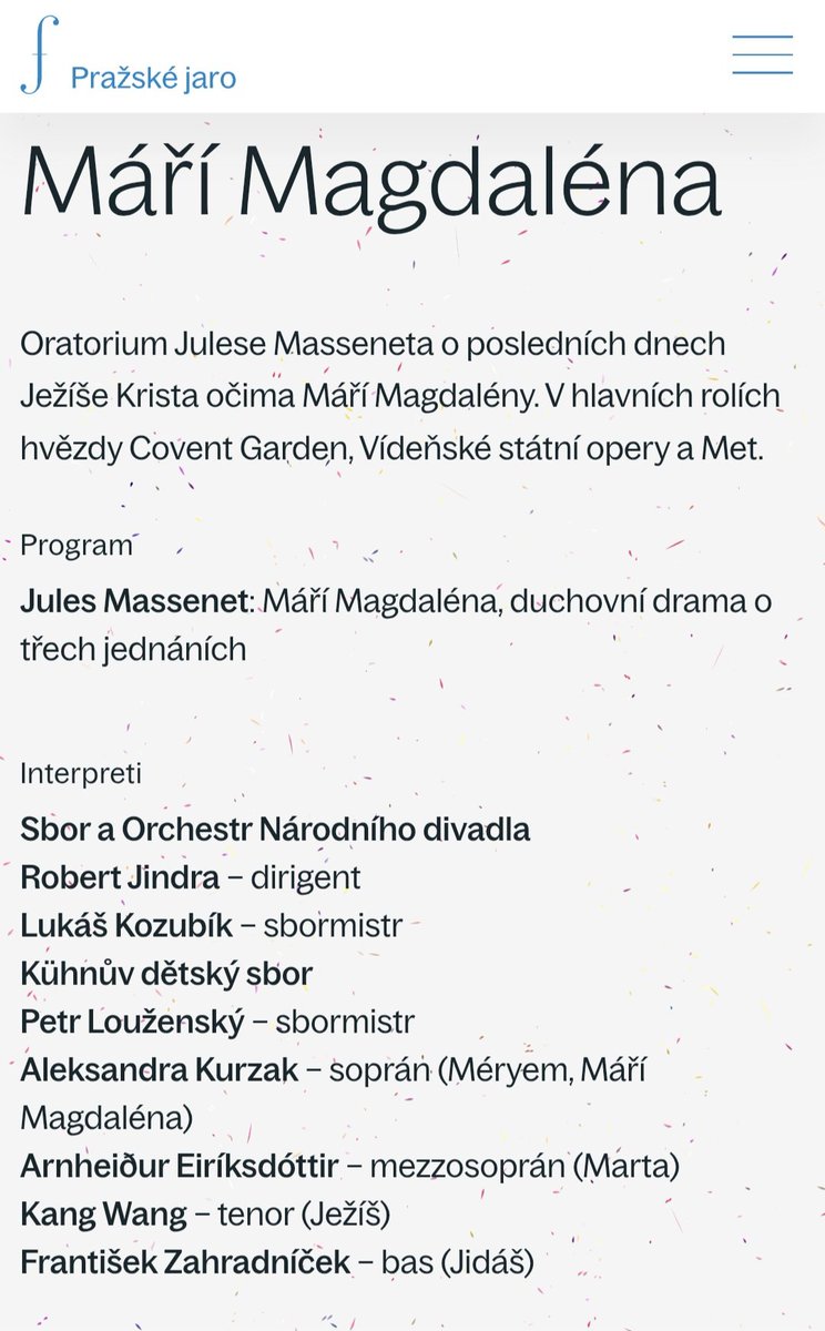 MarianSekerak's tweet photo. Another great evening at the #PragueSpring Festival: #Massenet's oratorio Mary Magdalene. A deeply suggestive work with remarkable spiritual and evangelising power. ✝️
My first encounter with it. 🎼🎵🎶 https://t.co/6XFOART6f0