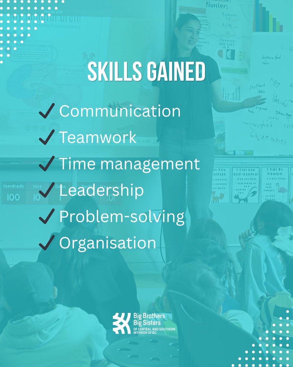 bbbscsi's tweet photo. Through placement opportunities with BBBSCSI and @ubcokanagan, students gain hands-on experience supporting youth, staff, and community partners while building valuable career skills. 

Learn more: https://t.co/Cp1ETJc9He https://t.co/m3pJmGoXTu