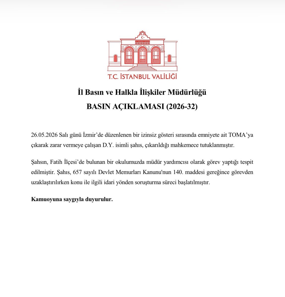 TC İstanbul Valiliği tweet media