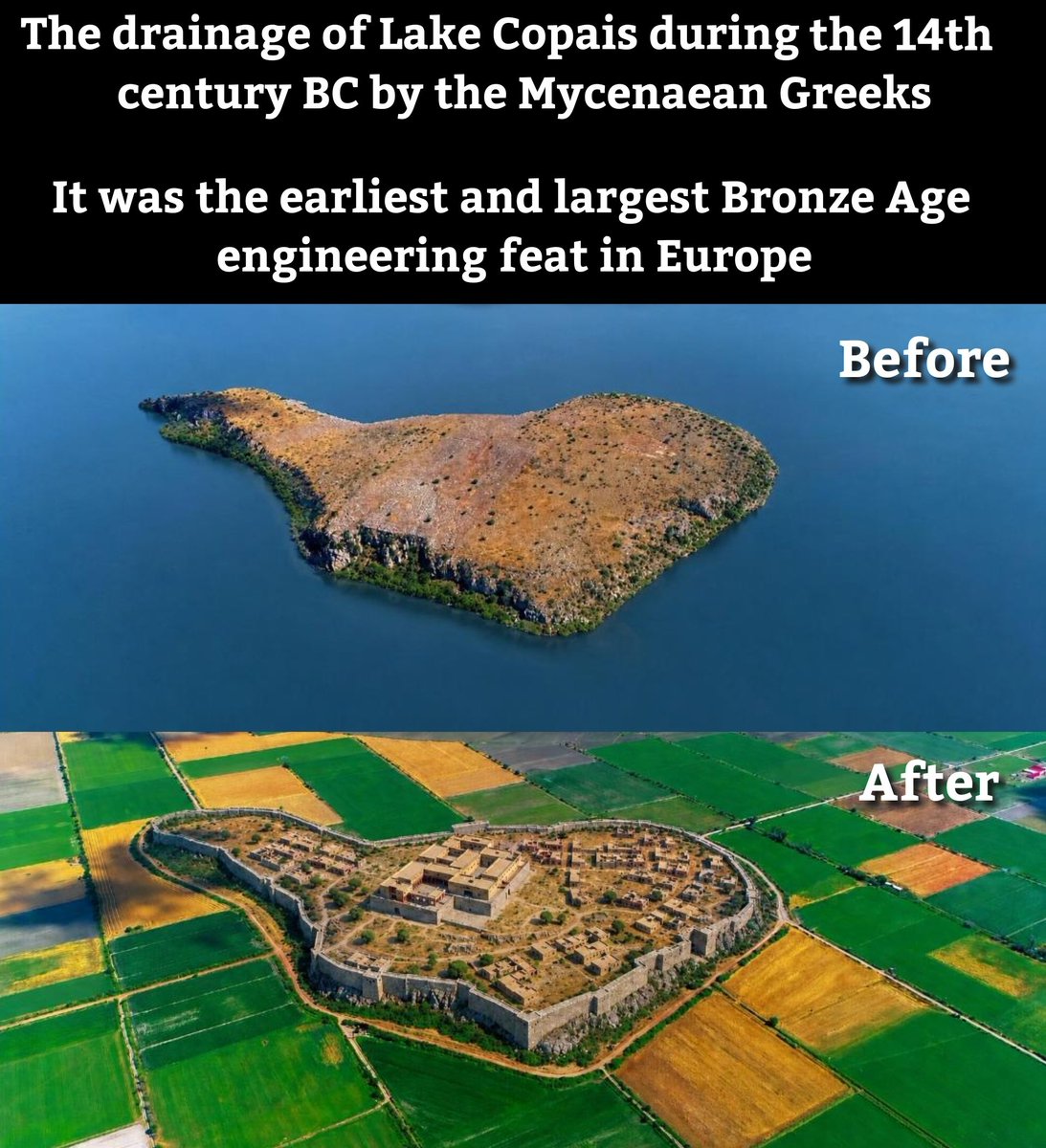 AtlasNarratives's tweet photo. Everyone talks about the bridges, the suberb beehive tombs, or the craftsmanship of their weapons as proof of how advanced Mycenaeans became...
But their greatest achievement was actually a marvel of hydraulic engineering...and almost nobody talks about it. https://t.co/YnZ789KRxG