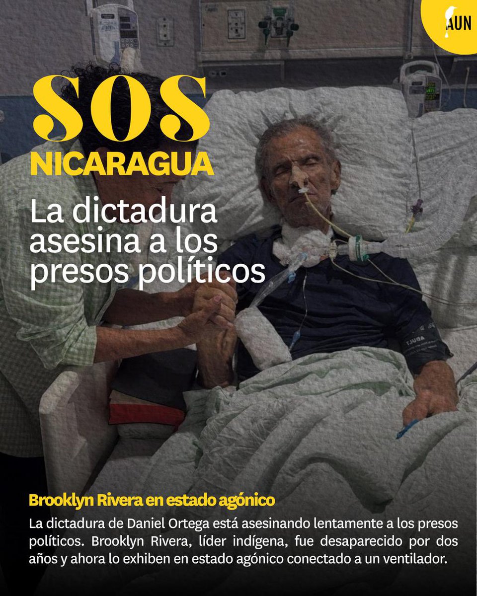 AUNNicaragua's tweet photo. ¡Culpamos a la dictadura sandinista! 
Exigimos la liberación sin postergación de los presos políticos en manos del régimen de Ortega- Murillo. Instamos a la comunidad internacional crear un corredor humanitario para constatar pruebas de vida, condiciones físicas y garantizar procesos de excarcelación. #SOSNicaragua