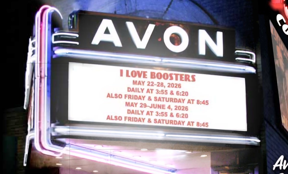 JenStewartRI's tweet photo. "I Love Boosters" is lots of fun &amp; if you live in #RhodeIsland you can catch it at the @avoncinema in Providence - have a great time, support a fun film &amp; our beloved locally owned independent movie theater. Take @RIPTA_RI 's #1 bus to Thayer Street. Don't miss out! https://t.co/qWoQWiXZyf