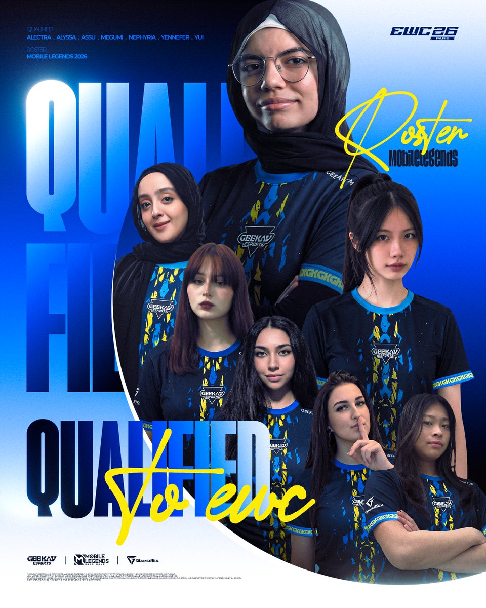 geekay_esports's tweet photo. Undefeated run at SURGE Valkyrie Clash to qualify to #EWC 🔥

Incredibly proud of our ladies 💙💛

#GK_WeGame #جيكي_اللعب_عندنا https://t.co/19JS5Dw4vV