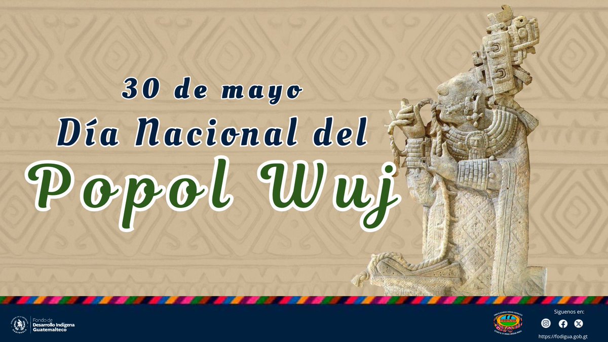 fodigua's tweet photo. Popol Wuj, declarado Patrimonio Cultural Intangible de la Nación por el Ministerio de Cultura y Deportes
Libro Nacional: Declarado el 30 de mayo de 1972 (Acuerdo Gubernativo 30-1972).
Patrimonio Cultural Tangible: Reconocido por el Congreso de la República (Decreto 32-2012) https://t.co/Mh7uGfSLyR