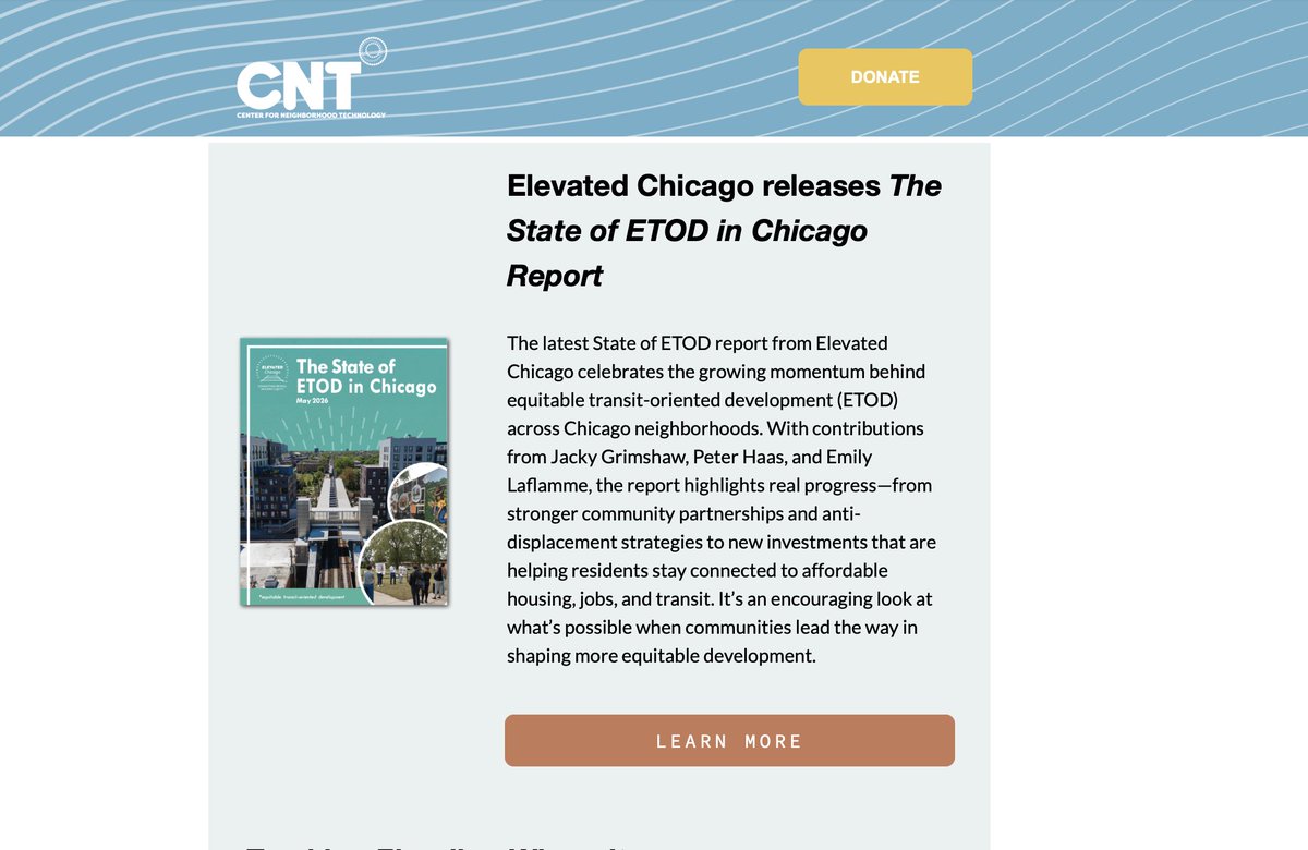 CNT_tweets's tweet photo. Our latest newsletter is out!

Inside: ETOD progress in Chicago, neighborhood flood data, CNT’s upcoming Rent Party, green homes, transit, EV infrastructure, and more.

Read the latest Community Chronicles, then subscribe to get the next one in your inbox: https://t.co/UqZxDOMO5t https://t.co/G9LTatjW4X