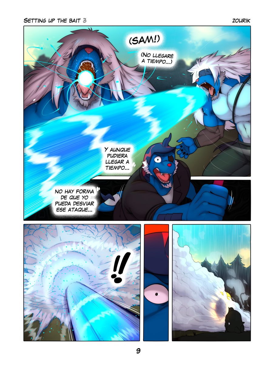 Zourik_'s tweet photo. "Setting Up The Bait III"      
Page 9, (EN/ES)!              

Next Pages &amp; WIP sketches are available published on my P &amp; SS! https://t.co/LSUUPqp9gI