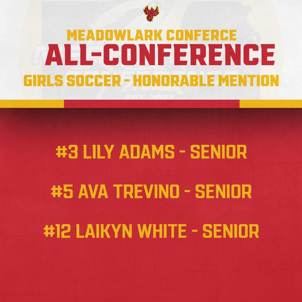 ahsphoenix's tweet photo. Congratulations to members of our girls soccer team on making the Meadowlark All Conference Girls Soccer team! We had a total of 12 girls make the All Conference teams!  #PhoenixProud https://t.co/flytP8PlW4