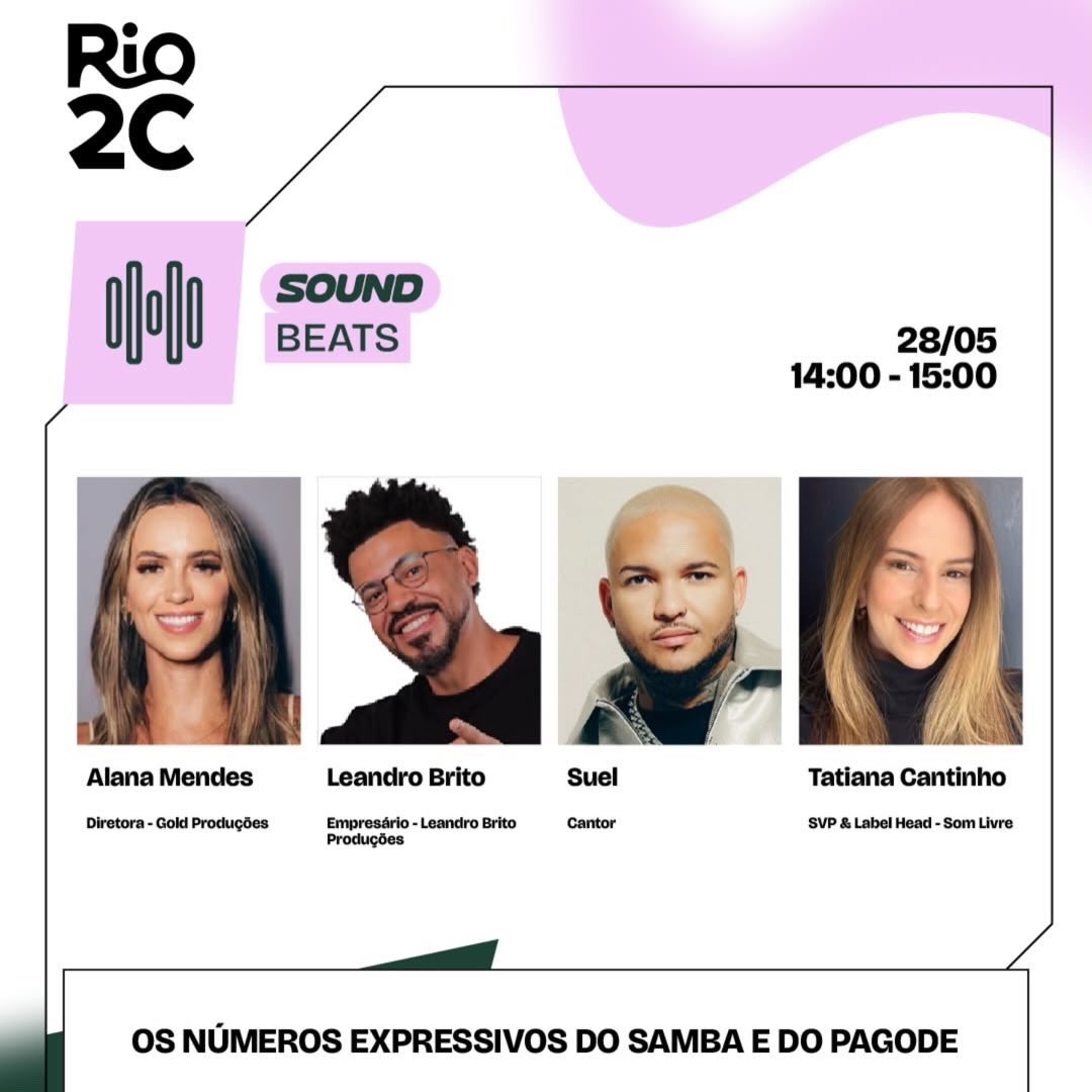 GoldProducoes's tweet photo. GOLD NO @Rio2C_ 🌟

Nossos talentos Alana, @FerrugemOficial e @OficialSuel vão estar presentes, dando palestras em painéis super interessantes sobre o gênero do samba e pagode no mercado musical!

Além disso, hoje ainda terá um super show por conta do @cantorfarias_ 💛✨ https://t.co/uE3TLFvtu4
