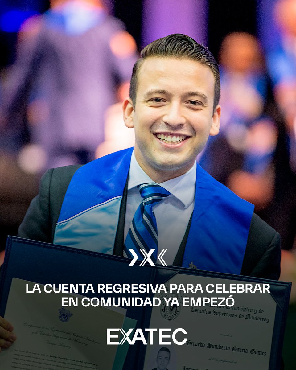 EXATEC's tweet photo. La cuenta regresiva ya comenzó 🎓✨

Muy pronto celebraremos a una nueva generación que está lista para dar el siguiente gran paso. Después de años de retos, aprendizajes, desvelos, amistades y momentos inolvidables, llega una de las etapas más especiales: la graduación 💙 https://t.co/SQAf6IazY5