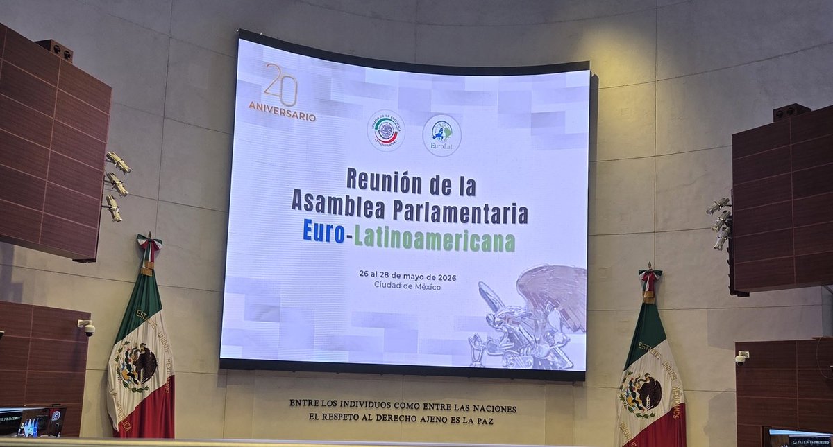 EmbaparMexico's tweet photo. La Embajada del Paraguay acompañó a los parlamentarios nacionales a la ceremonia de inauguración de la Asamblea Parlamentaria Euro-Latinoamericana (EuroLat), realizada en México del 26 al 28 de mayo de 2026. https://t.co/v6QtX5enFb