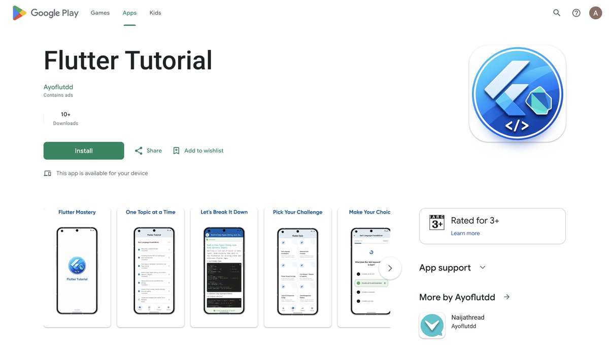 ayoflutdd's tweet photo. 🚀 Just Launched My New Flutter Tutorial App! 📱🔥

Want to learn Flutter faster without getting lost in endless videos and confusing docs?

I built an app that makes learning Flutter simple, practical, and beginner-friendly.

Link: https://t.co/Ga3B3qUoea

#flutter #flutterdev https://t.co/zR8JqlpQJz