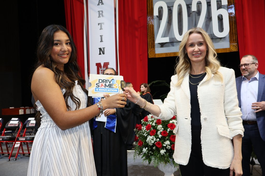 LaredoISD's tweet photo. Perfect attendance really paid off for J.W. Nixon High School student Samantha Ibarra! After showing up to school every single day, Samantha drove away as the grand prize winner of a brand new 2026 Chevy Trax through the 13th Annual Drive Sames 4 Education! https://t.co/8m5KBe4yhg