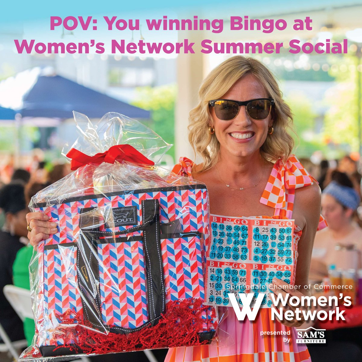 SpringdaleCofC's tweet photo. POV: You winning Bingo at Women’s Network Summer Social. Get ready for one of our most fun events of the summer—filled with bingo, door prizes, laughs, networking, and plenty of chances to connect with incredible women.
📅 Tuesday, June 9
⏰ 4:30 p.m. – 6:00 p.m.
📍 Shiloh Square https://t.co/7dgYjKwZE4
